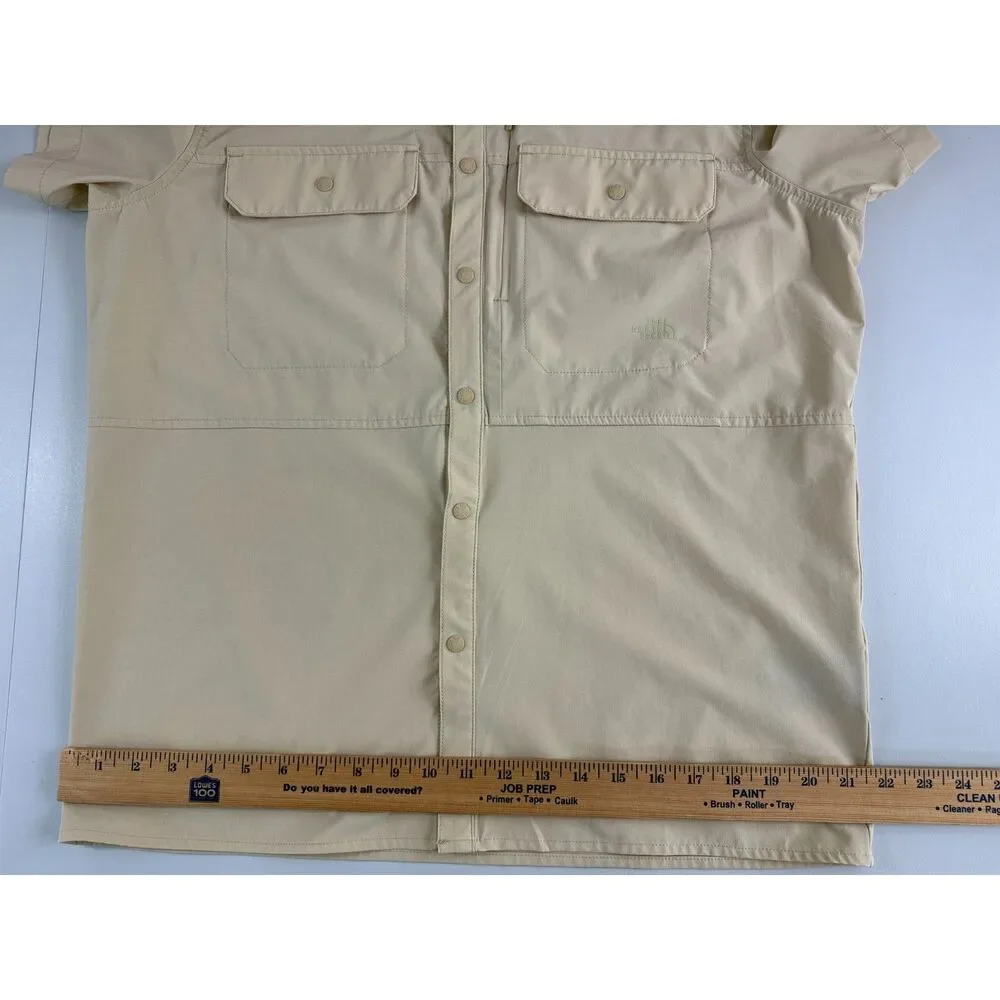 The North Face Sniktau Sun Shirt Mens M Beige UPF 40+ FlashDry Hiking Outdoor